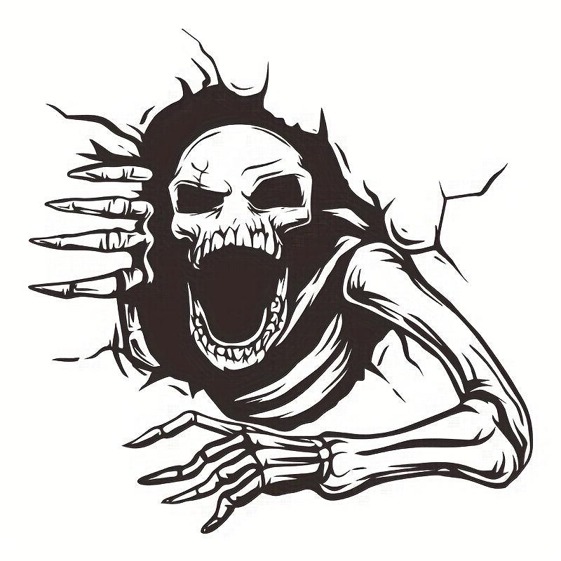 1pc Halloween Skull Toilet Sticker 3D Horror Zombie Bathroom Decal Self Adhesive