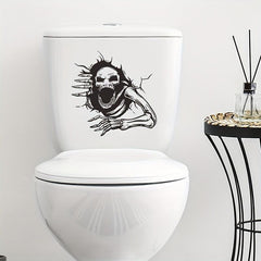 1pc Halloween Skull Toilet Sticker 3D Horror Zombie Bathroom Decal Self Adhesive