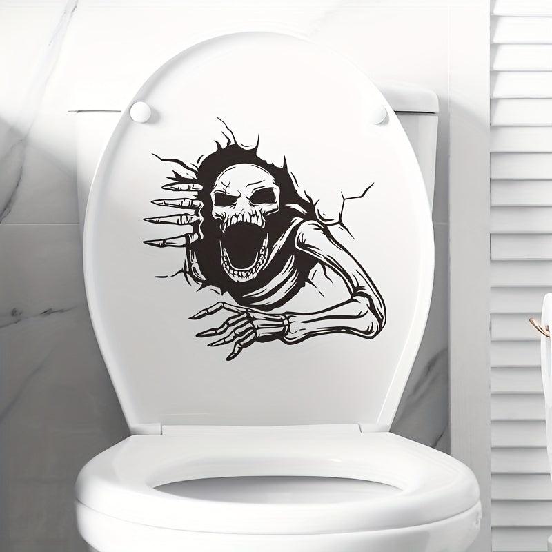 1pc Halloween Skull Toilet Sticker 3D Horror Zombie Bathroom Decal Self Adhesive