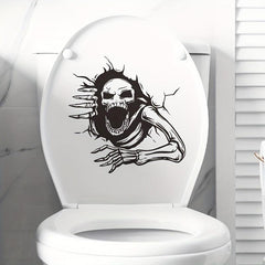 1pc Halloween Skull Toilet Sticker 3D Horror Zombie Bathroom Decal Self Adhesive