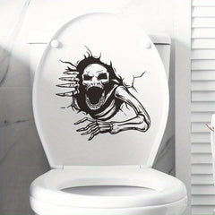 1pc Halloween Skull Toilet Sticker 3D Horror Zombie Bathroom Decal Self Adhesive