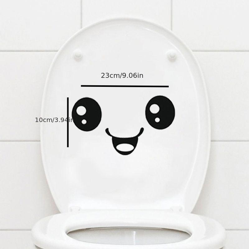 Smiley Face Toilet Stickers Bathroom Decoration Wall Window Stickers