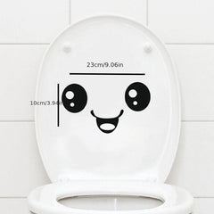 Smiley Face Toilet Stickers Bathroom Decoration Wall Window Stickers