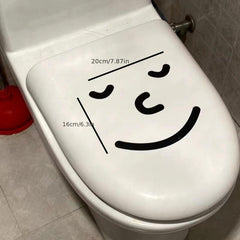 Smiley Face Toilet Stickers Bathroom Decoration Wall Window Stickers