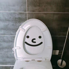 Smiley Face Toilet Stickers Bathroom Decoration Wall Window Stickers