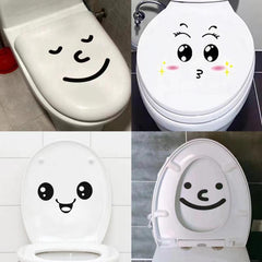 Smiley Face Toilet Stickers Bathroom Decoration Wall Window Stickers