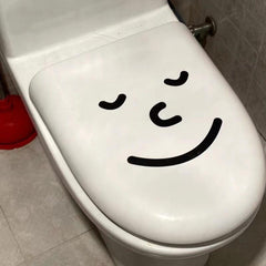 Smiley Face Toilet Stickers Bathroom Decoration Wall Window Stickers