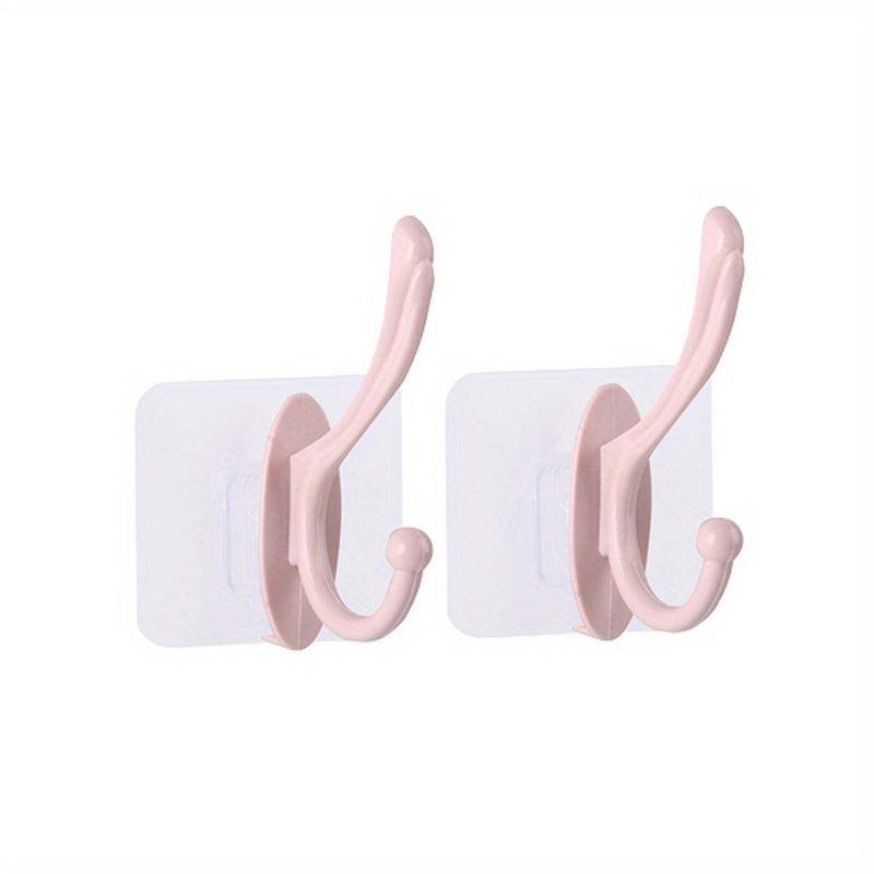 2 Pack Dual Hanger Wall Hooks No Drill Adhesive Resistant Hooks