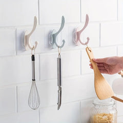 2 Pack Dual Hanger Wall Hooks No Drill Adhesive Resistant Hooks