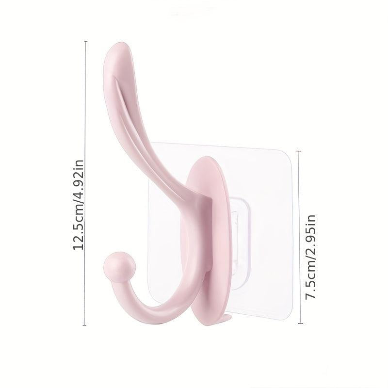2 Pack Dual Hanger Wall Hooks No Drill Adhesive Resistant Hooks