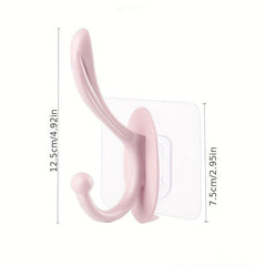 2 Pack Dual Hanger Wall Hooks No Drill Adhesive Resistant Hooks
