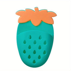 3pcs Strawberry Toothbrush Holder- Wall Mounted Storage Rack & Toothpaste Tube