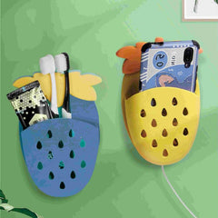 3pcs Strawberry Toothbrush Holder- Wall Mounted Storage Rack & Toothpaste Tube
