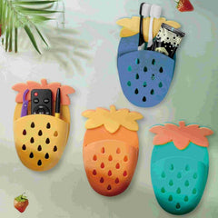 3pcs Strawberry Toothbrush Holder- Wall Mounted Storage Rack & Toothpaste Tube