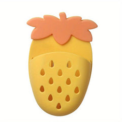 3pcs Strawberry Toothbrush Holder- Wall Mounted Storage Rack & Toothpaste Tube