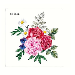 Flower Pattern Toilet Lid Decal Self Adhesive Waterproof Sticker