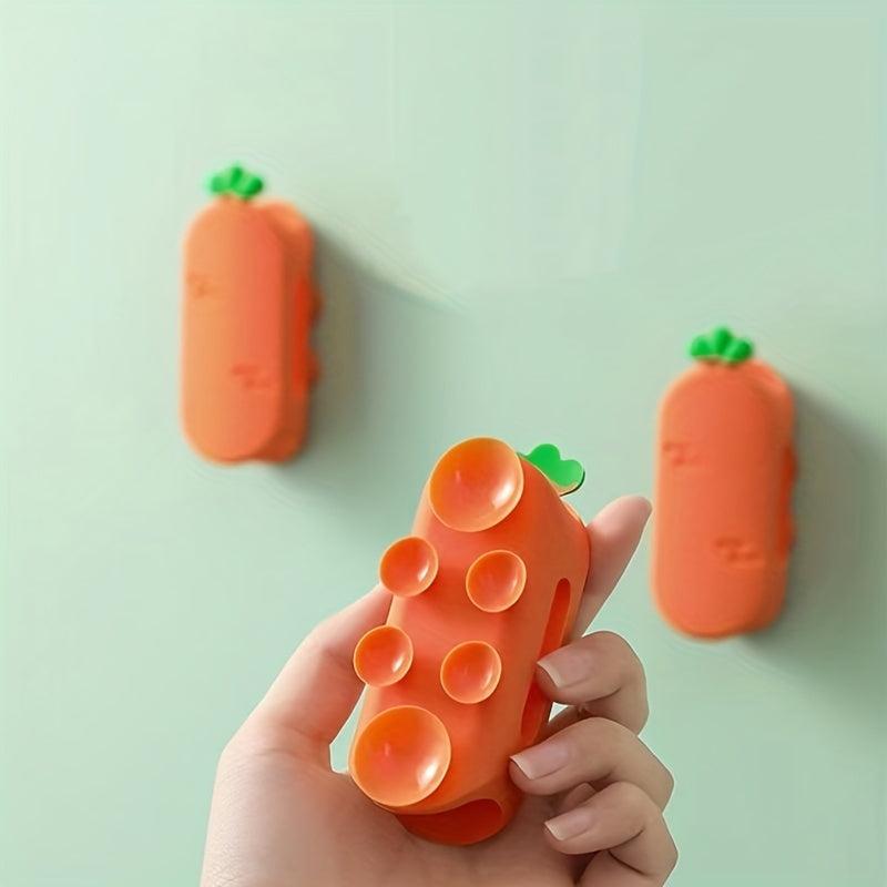 Carrot Shower Head Rack Suction Cup Holder Bathroom Fixer