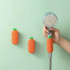 Carrot Shower Head Rack Suction Cup Holder Bathroom Fixer