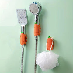 Carrot Shower Head Rack Suction Cup Holder Bathroom Fixer