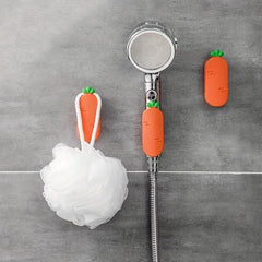 Carrot Shower Head Rack Suction Cup Holder Bathroom Fixer