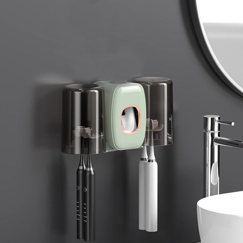 Wall Mounted Toothbrush Holder Set with Automatic Toothpaste Squeeze