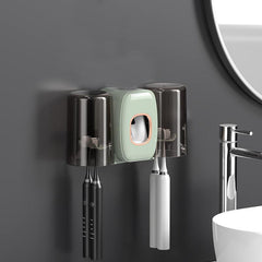 Wall Mounted Toothbrush Holder Set with Automatic Toothpaste Squeeze