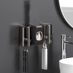 Wall Mounted Toothbrush Holder Set with Automatic Toothpaste Squeeze