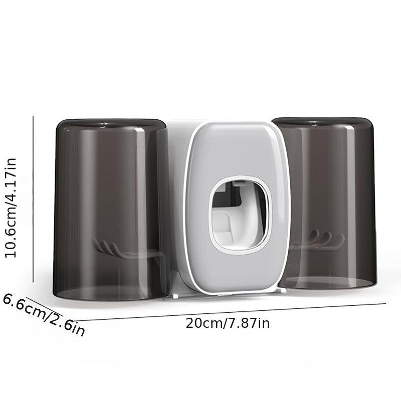 Wall Mounted Toothbrush Holder Set with Automatic Toothpaste Squeeze
