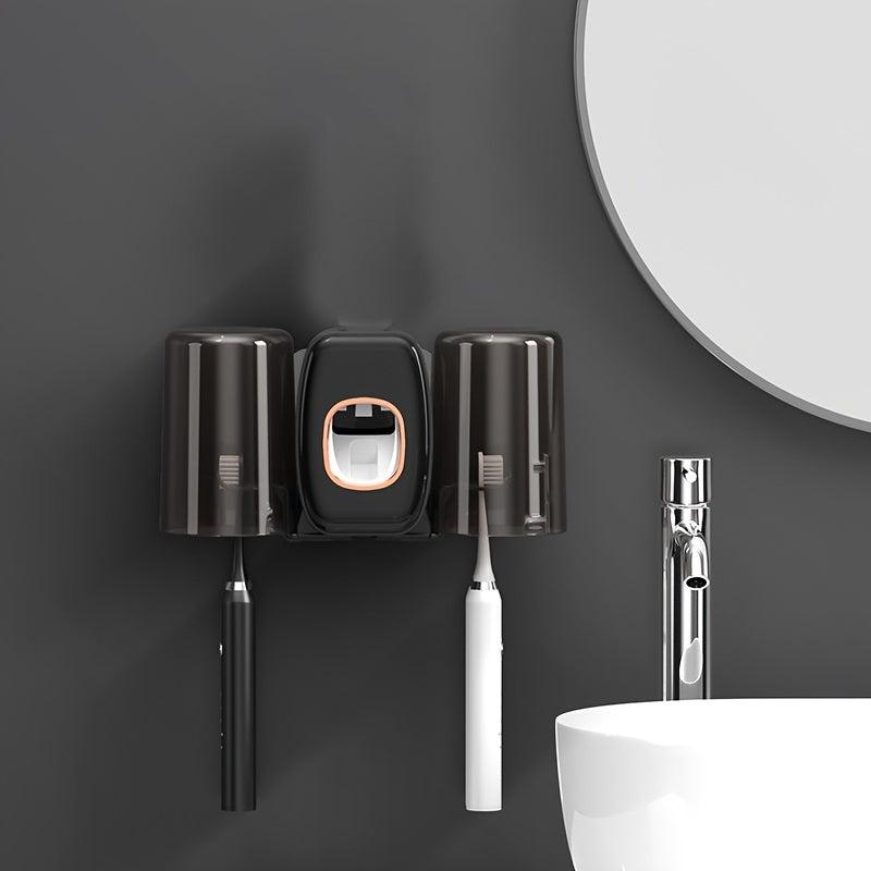Wall Mounted Toothbrush Holder Set with Automatic Toothpaste Squeeze