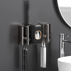 Wall Mounted Toothbrush Holder Set with Automatic Toothpaste Squeeze