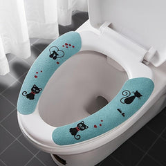 6pcs Cartoon Toilet Seat Covers Thick Padded Non Slip Soft Toilet Cover