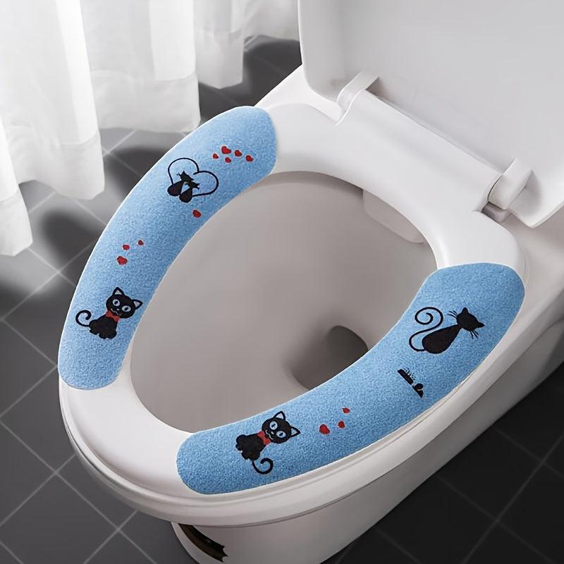 6pcs Cartoon Toilet Seat Covers Thick Padded Non Slip Soft Toilet Cover