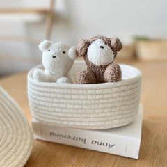 Cotton Thread Braided Storage Box with Lid