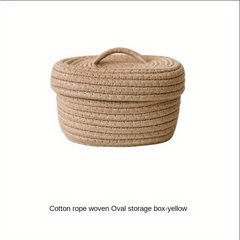 Cotton Thread Braided Storage Box with Lid