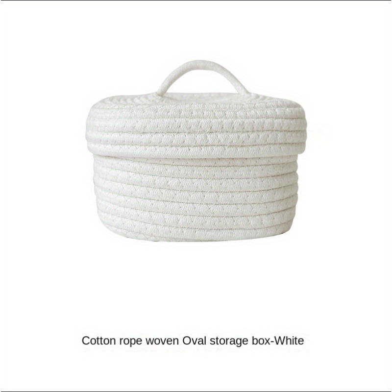 Cotton Thread Braided Storage Box with Lid