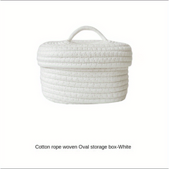Cotton Thread Braided Storage Box with Lid