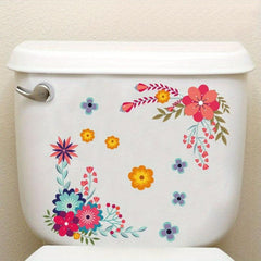 Flower Pattern Decal Wall Sticker Bathroom Decor