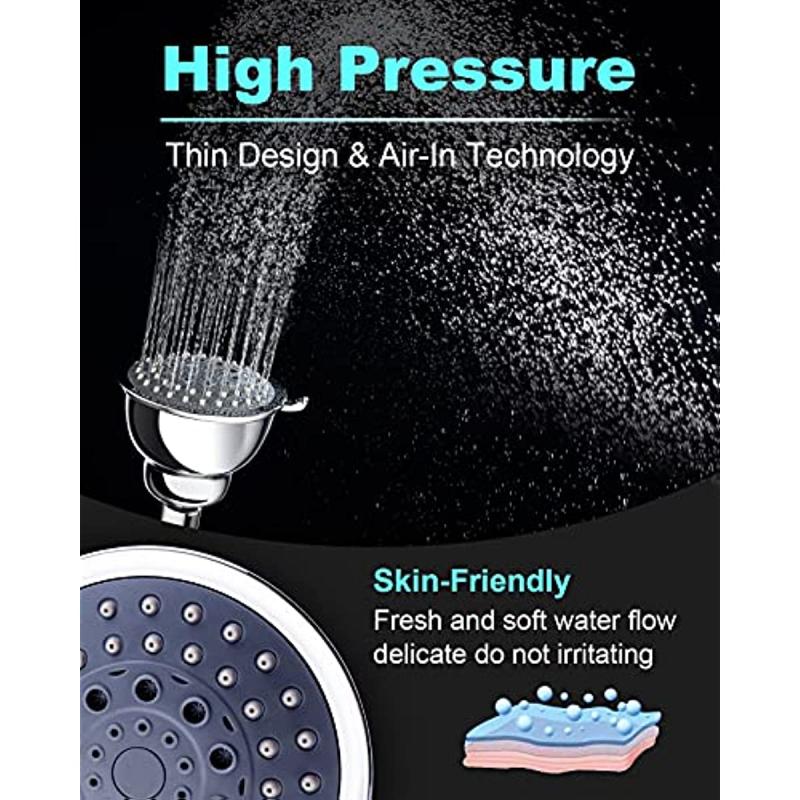 10 16 Cm Detachable High Pressure Rain Shower Head 5 Spray Settings