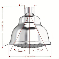 10 16 Cm Detachable High Pressure Rain Shower Head 5 Spray Settings