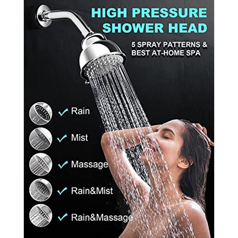 10 16 Cm Detachable High Pressure Rain Shower Head 5 Spray Settings