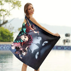 Comic Print Microfiber Beach Towel 149x86cm