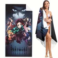Comic Print Microfiber Beach Towel 149x86cm