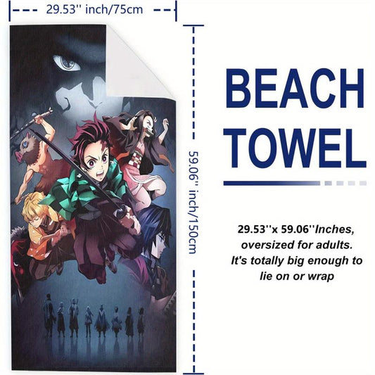 Comic Print Microfiber Beach Towel 149x86cm