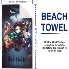 Comic Print Microfiber Beach Towel 149x86cm