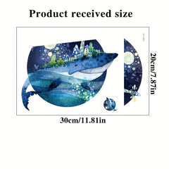 Cartoon Whale Toilet Decoration Sticker Bathroom Waterproof Decal