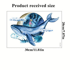 Cartoon Whale Toilet Decoration Sticker Bathroom Waterproof Decal