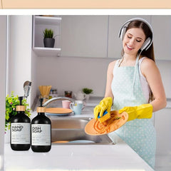 3pcs Shower Soap Dispenser Bottle With Label Countertop Lotion Bottle