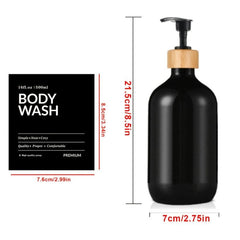 3pcs Shower Soap Dispenser Bottle With Label Countertop Lotion Bottle