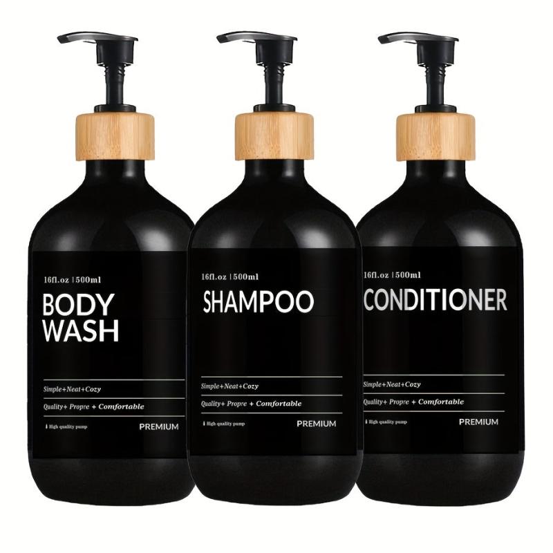 3pcs Shower Soap Dispenser Bottle With Label Countertop Lotion Bottle