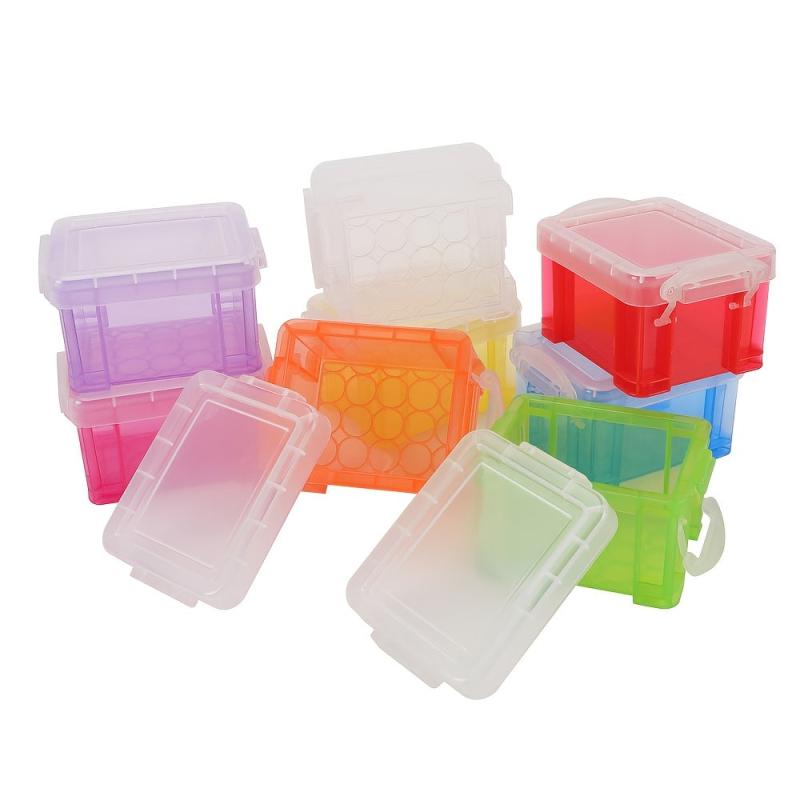 Translucent Plastic Box with Lid for Jewelry or Toy Storage